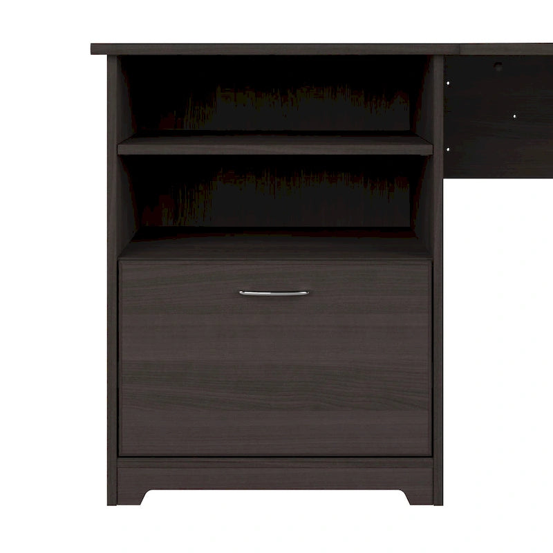 Bush Furniture Cabot Bureau d'angle de 60 po avec rangement pour bureau à domicile