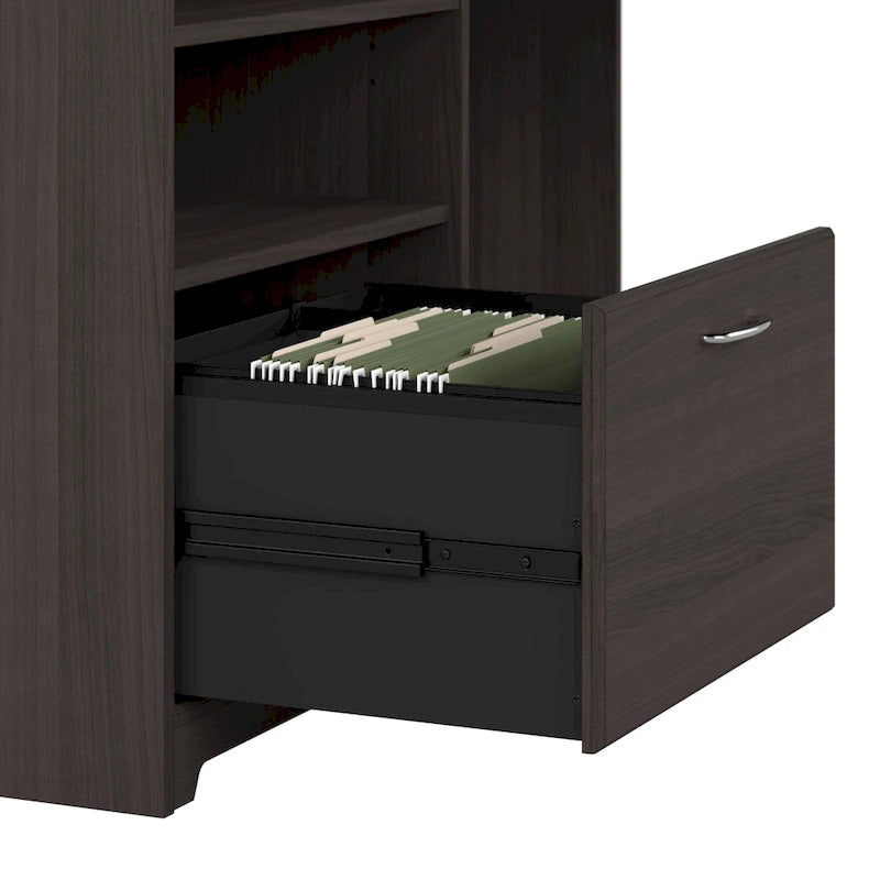 Bush Furniture Cabot Bureau d'angle de 60 po avec rangement pour bureau à domicile