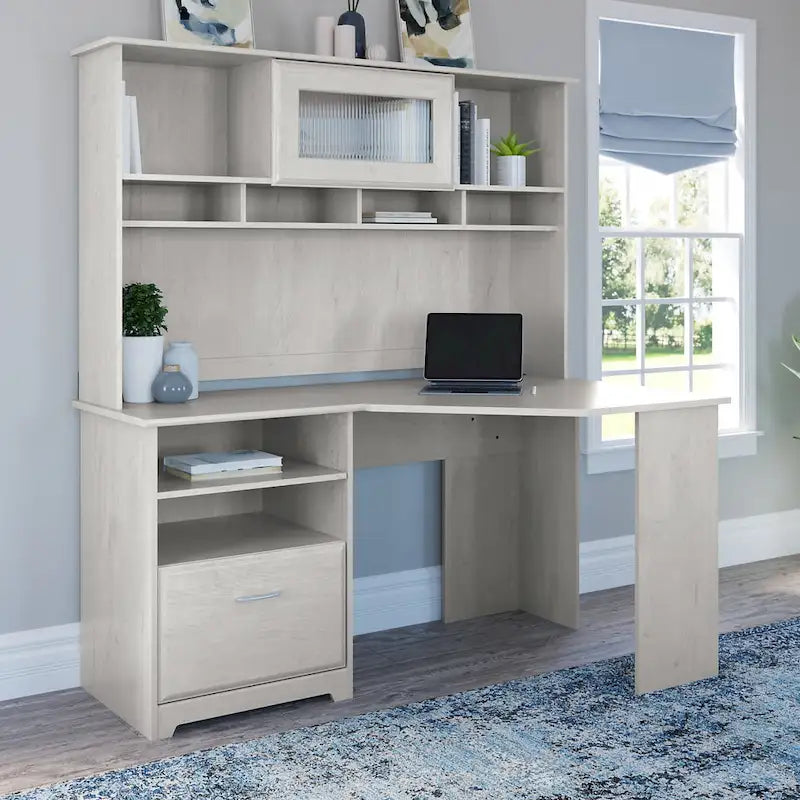 Bush Furniture Cabot Bureau d'angle de 60 po avec rangement pour bureau à domicile
