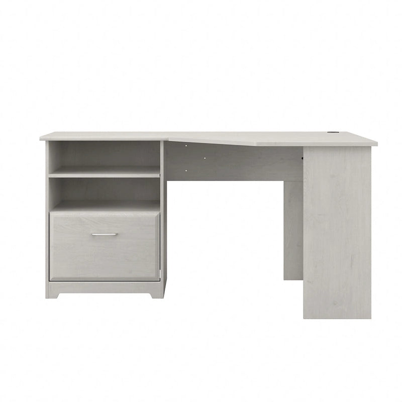 Bush Furniture Cabot Bureau d'angle de 60 po avec rangement pour bureau à domicile
