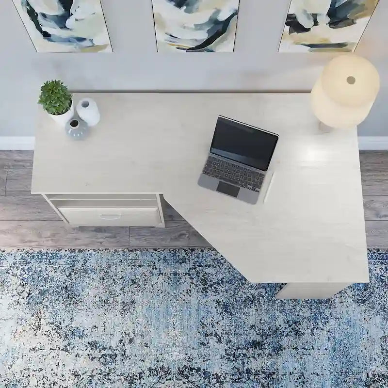 Bush Furniture Cabot Bureau d'angle de 60 po avec rangement pour bureau à domicile