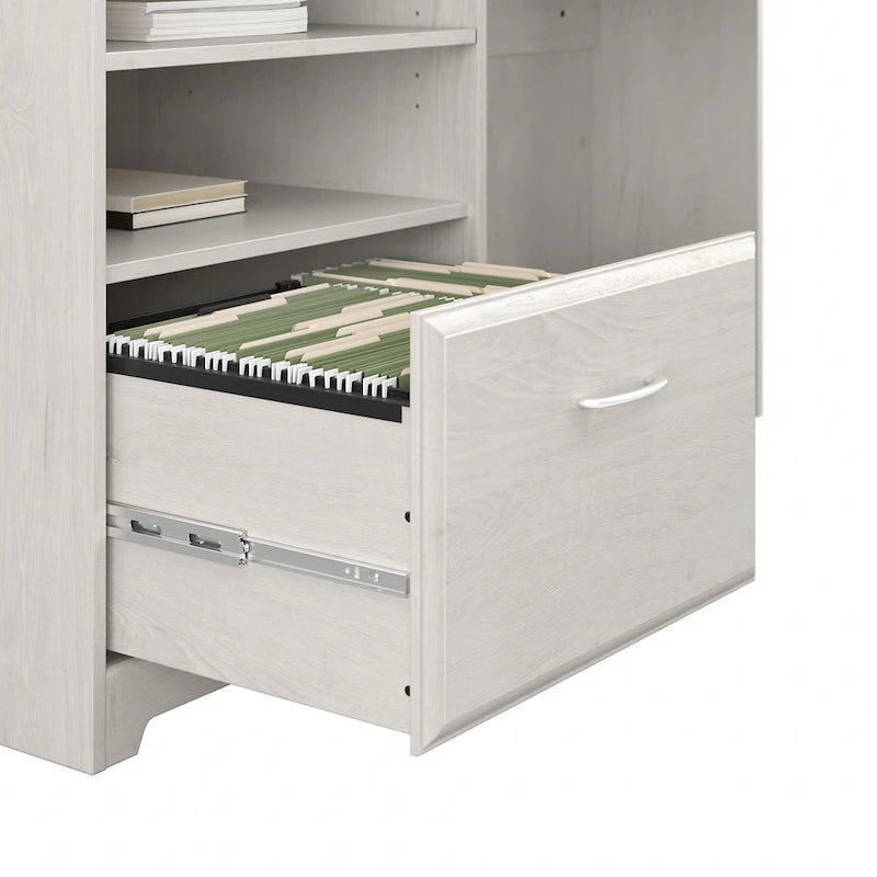 Bush Furniture Cabot Bureau d'angle de 60 po avec rangement pour bureau à domicile