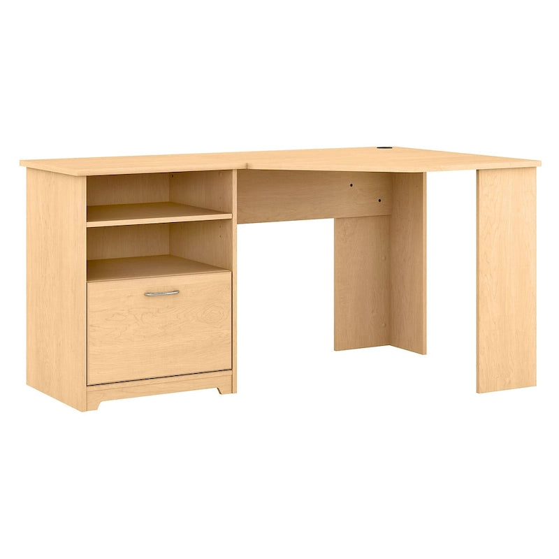Bush Furniture Cabot Bureau d'angle de 60 po avec rangement pour bureau à domicile