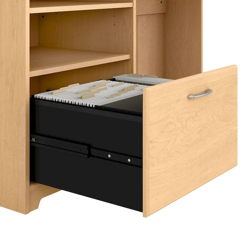 Bush Furniture Cabot Bureau d'angle de 60 po avec rangement pour bureau à domicile