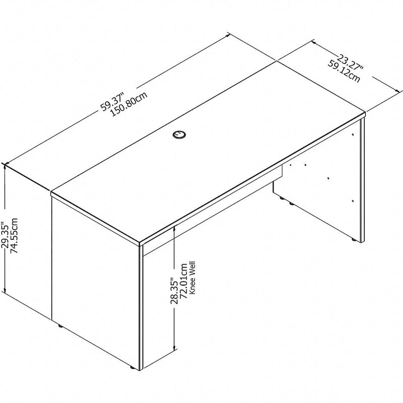 Bureau crédence Studio C de 60" L x 24" P par Bush Business Furniture