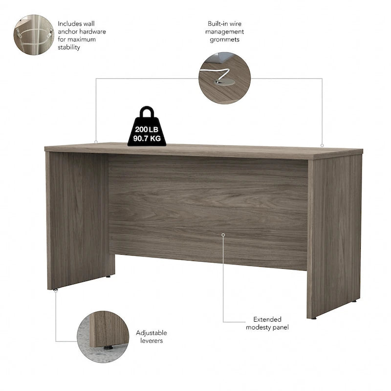 Bureau crédence Studio C de 60" L x 24" P par Bush Business Furniture