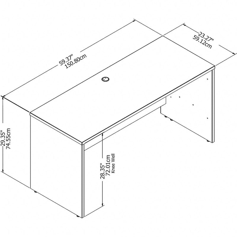 Bureau crédence Studio C de 60" L x 24" P par Bush Business Furniture