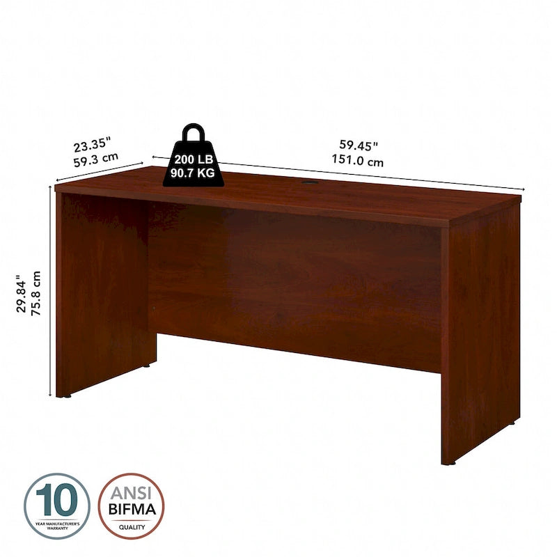 Bureau crédence Studio C de 60" L x 24" P par Bush Business Furniture