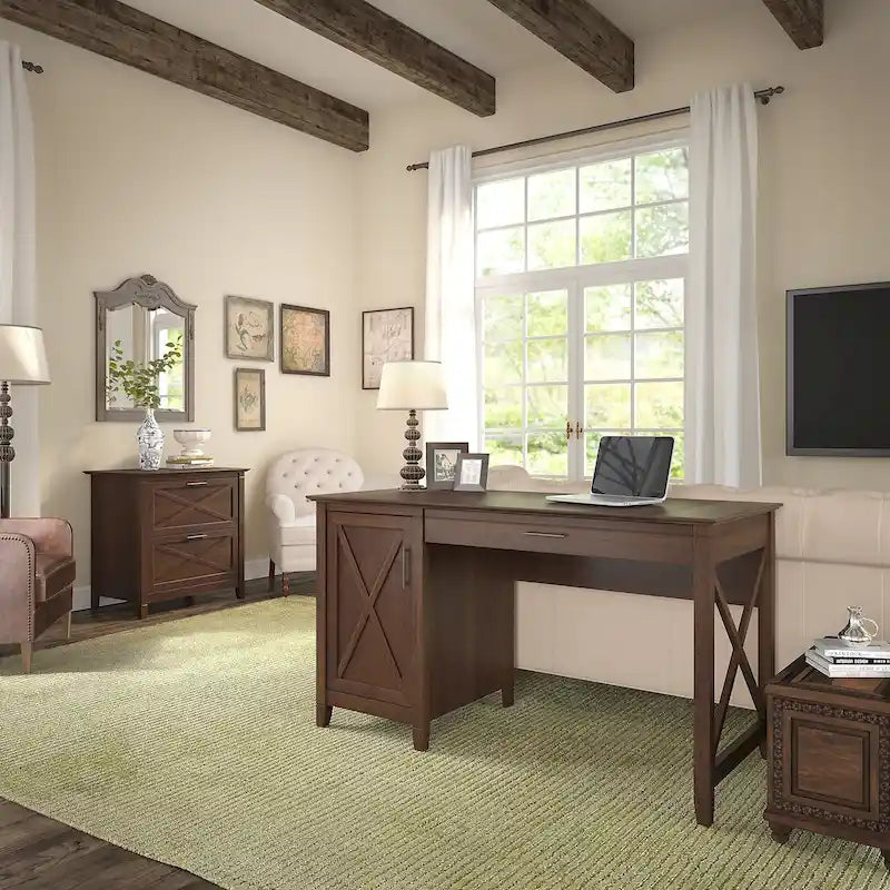 Bureau d'ordinateur Key West 54W avec rangement et armoire de Bush Furniture