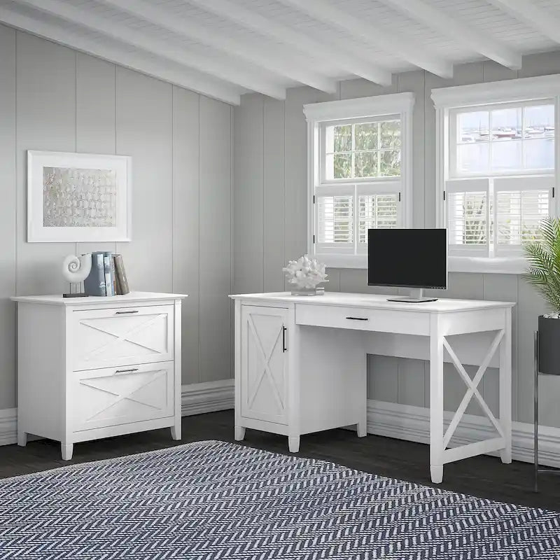Bureau d'ordinateur Key West 54W avec rangement et armoire de Bush Furniture