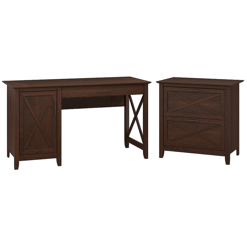 Bureau d'ordinateur Key West 54W avec rangement et armoire de Bush Furniture