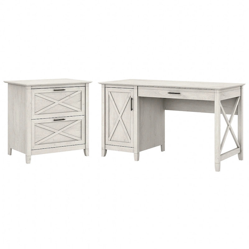 Bureau d'ordinateur Key West 54W avec rangement et armoire de Bush Furniture
