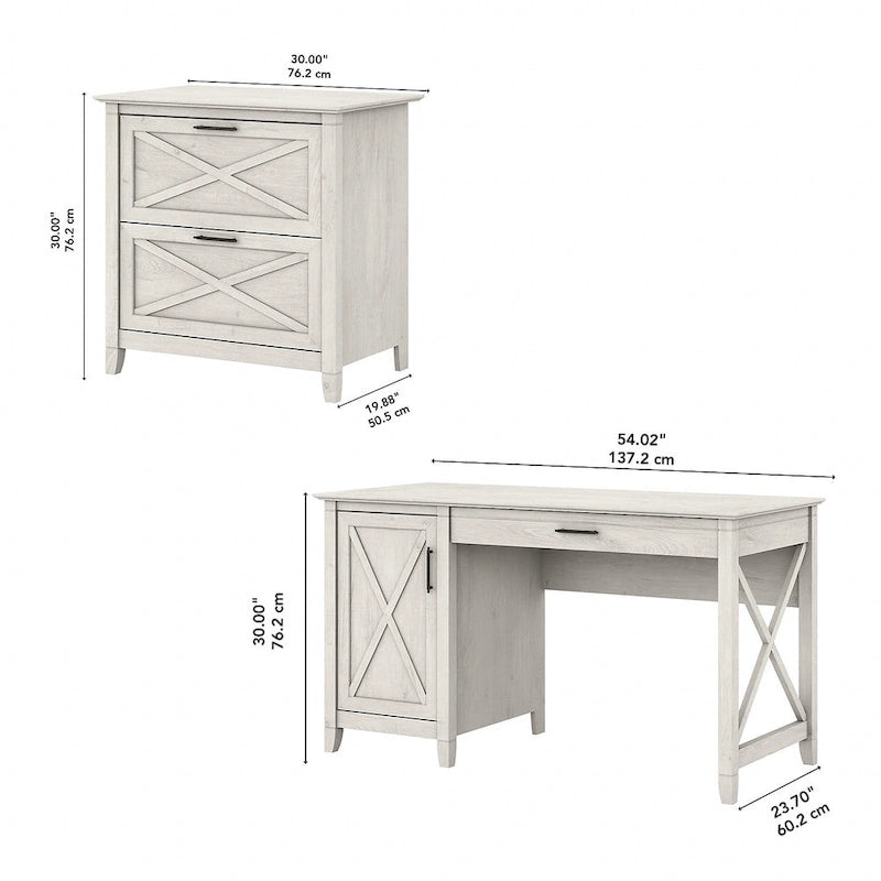 Bureau d'ordinateur Key West 54W avec rangement et armoire de Bush Furniture