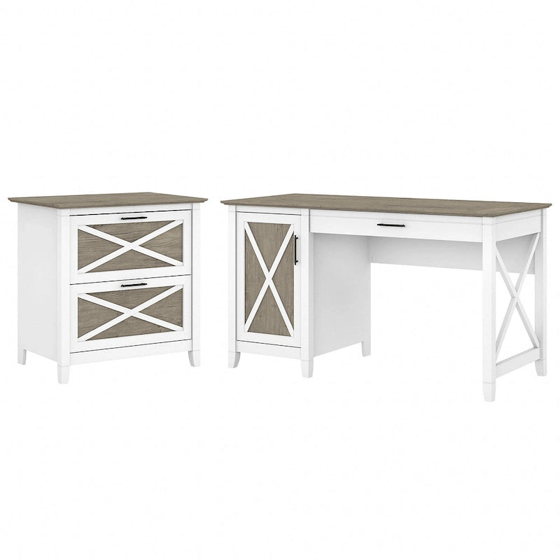 Bureau d'ordinateur Key West 54W avec rangement et armoire de Bush Furniture
