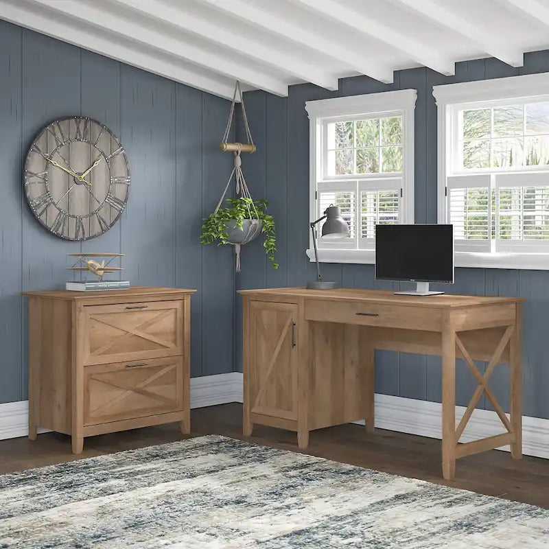 Bureau d'ordinateur Key West 54W avec rangement et armoire de Bush Furniture