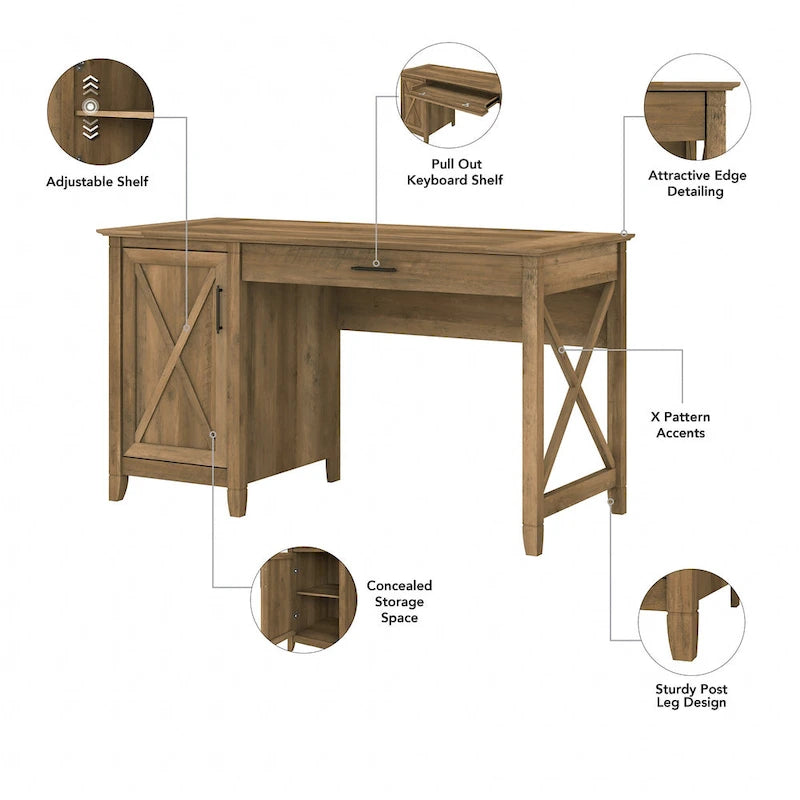 Bureau d'ordinateur Key West 54W avec rangement et armoire de Bush Furniture