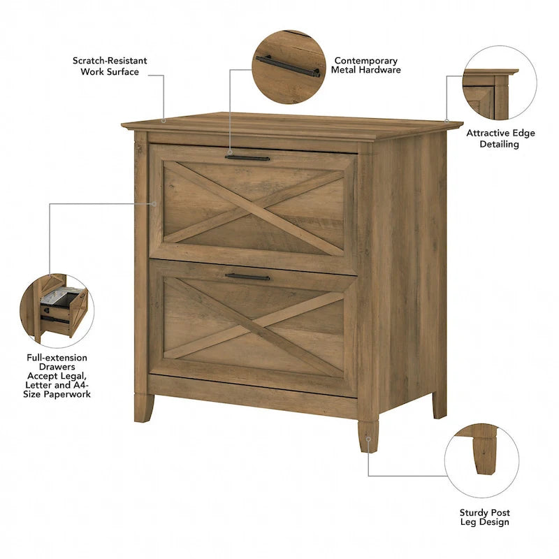 Bureau d'ordinateur Key West 54W avec rangement et armoire de Bush Furniture