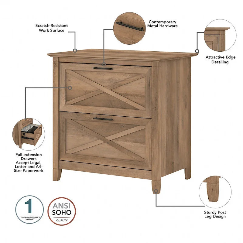 Bureau d'ordinateur Key West 54W avec rangement et armoire de Bush Furniture
