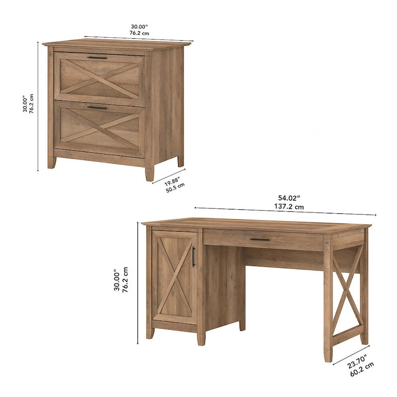 Bureau d'ordinateur Key West 54W avec rangement et armoire de Bush Furniture
