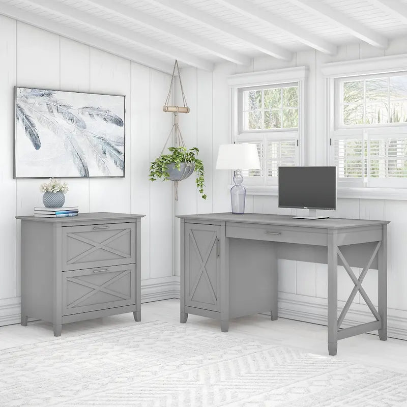 Bureau d'ordinateur Key West 54W avec rangement et armoire de Bush Furniture