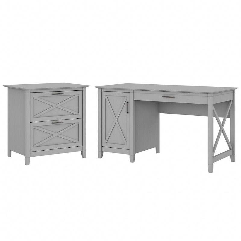 Bureau d'ordinateur Key West 54W avec rangement et armoire de Bush Furniture