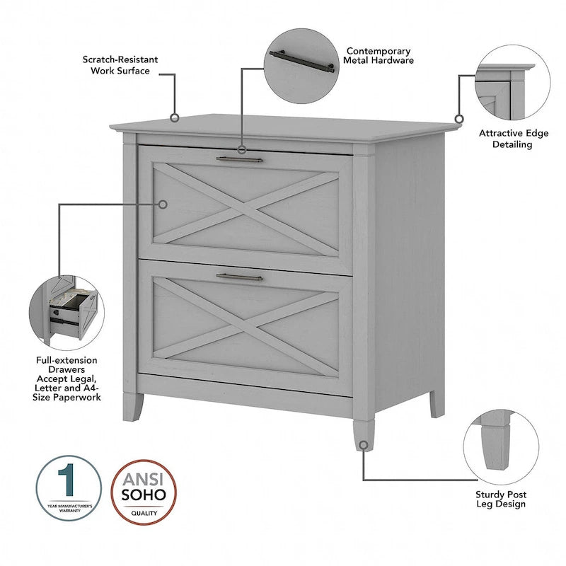 Bureau d'ordinateur Key West 54W avec rangement et armoire de Bush Furniture