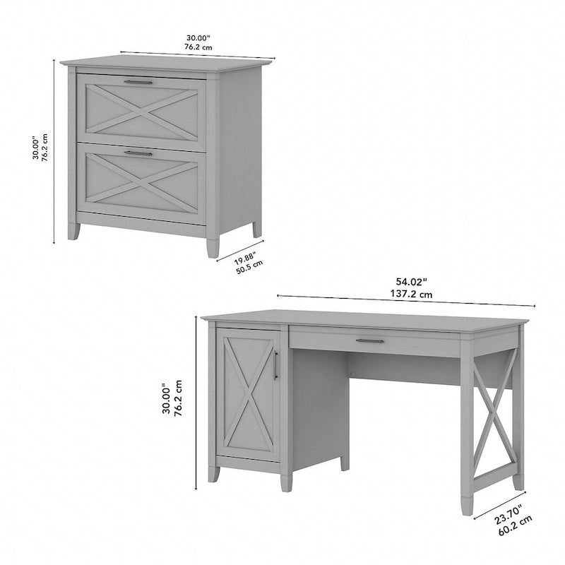 Bureau d'ordinateur Key West 54W avec rangement et armoire de Bush Furniture