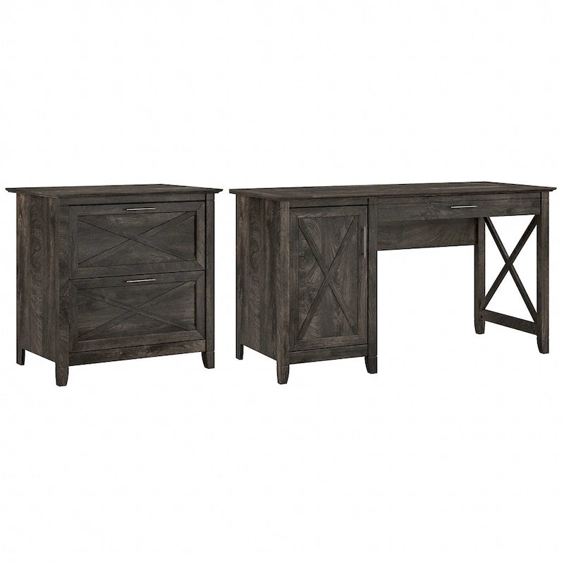 Bureau d'ordinateur Key West 54W avec rangement et armoire de Bush Furniture
