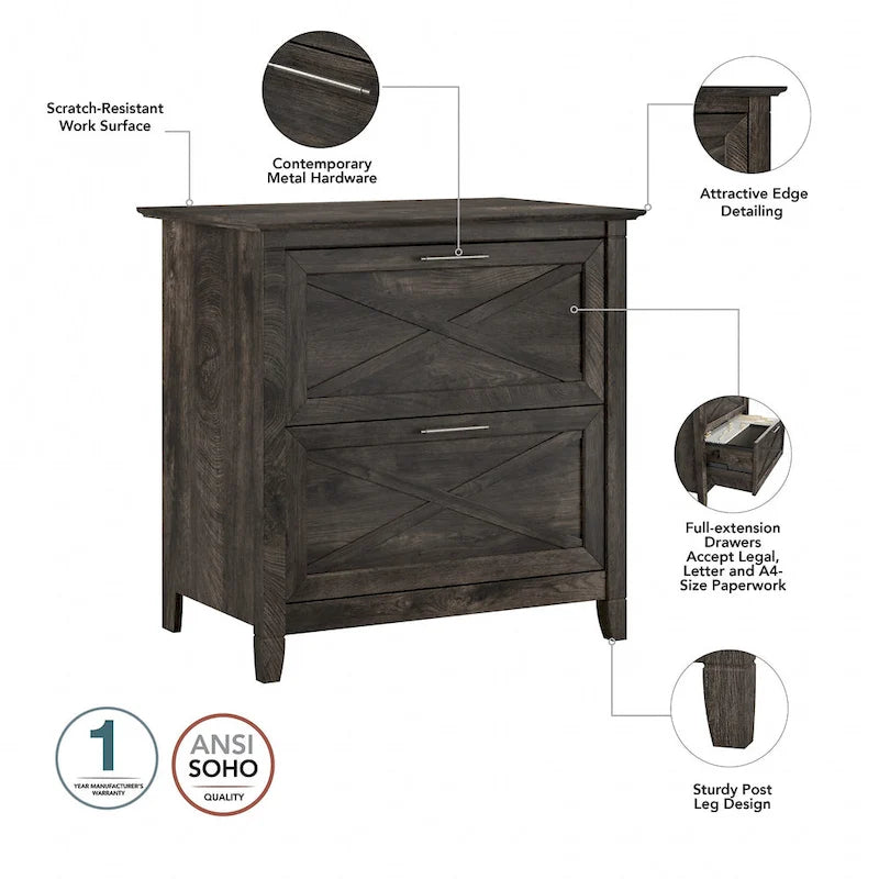 Bureau d'ordinateur Key West 54W avec rangement et armoire de Bush Furniture