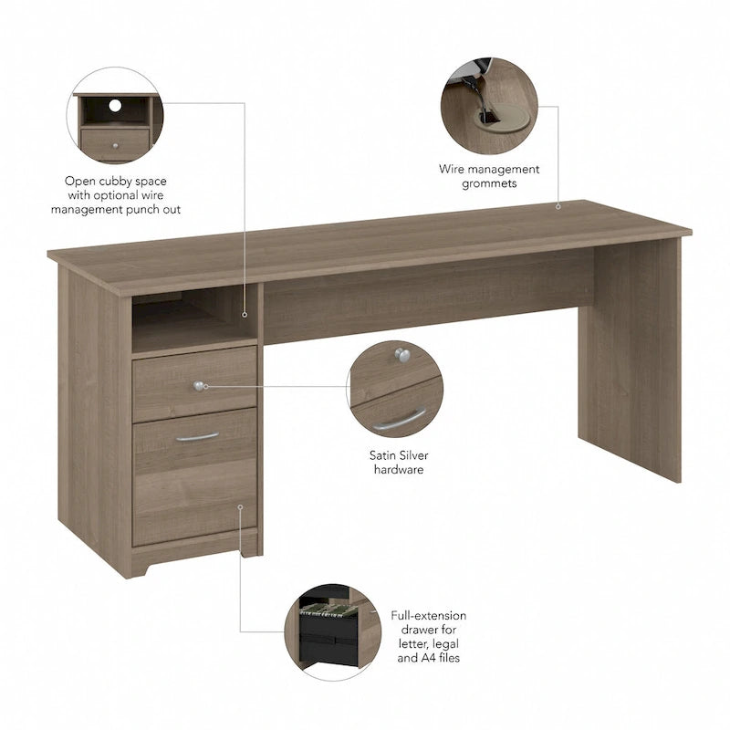 Bureau d'ordinateur Cabot 72W avec tiroirs de Bush Furniture