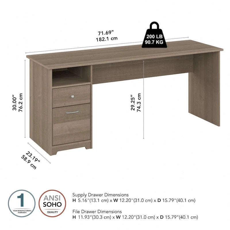 Bureau d'ordinateur Cabot 72W avec tiroirs de Bush Furniture