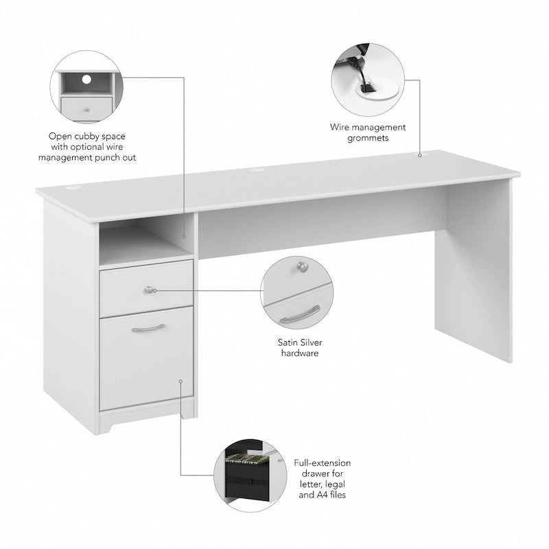 Bureau d'ordinateur Cabot 72W avec tiroirs de Bush Furniture