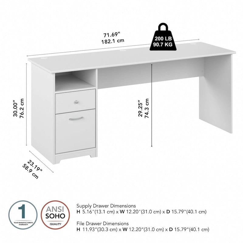 Bureau d'ordinateur Cabot 72W avec tiroirs de Bush Furniture