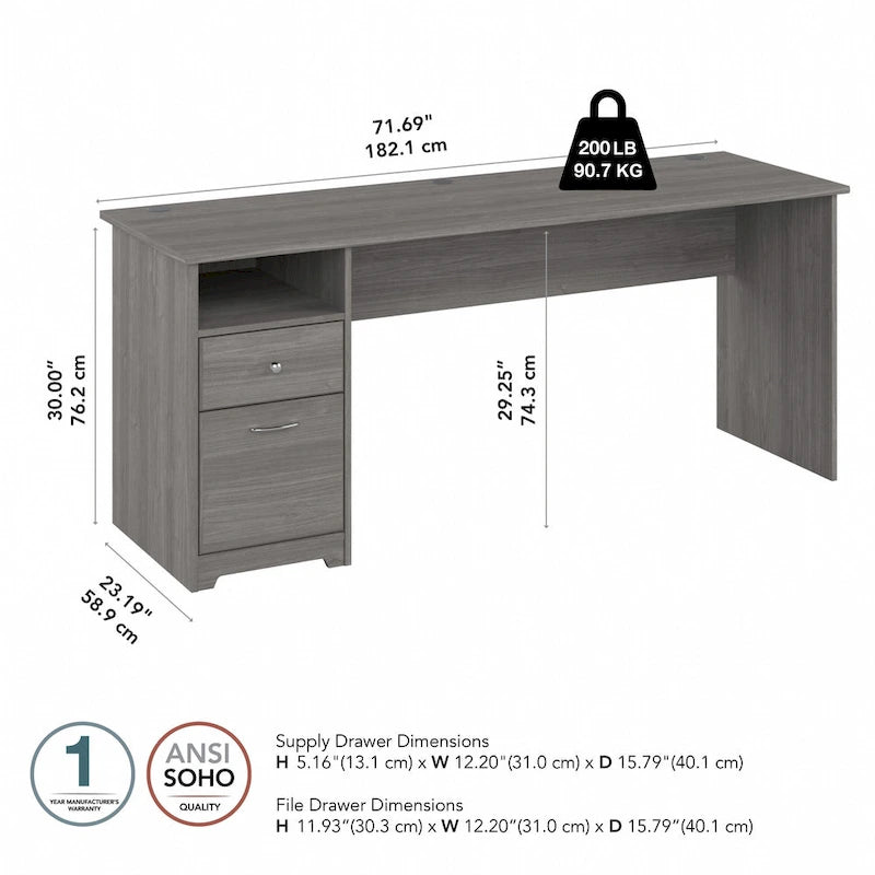 Bureau d'ordinateur Cabot 72W avec tiroirs de Bush Furniture