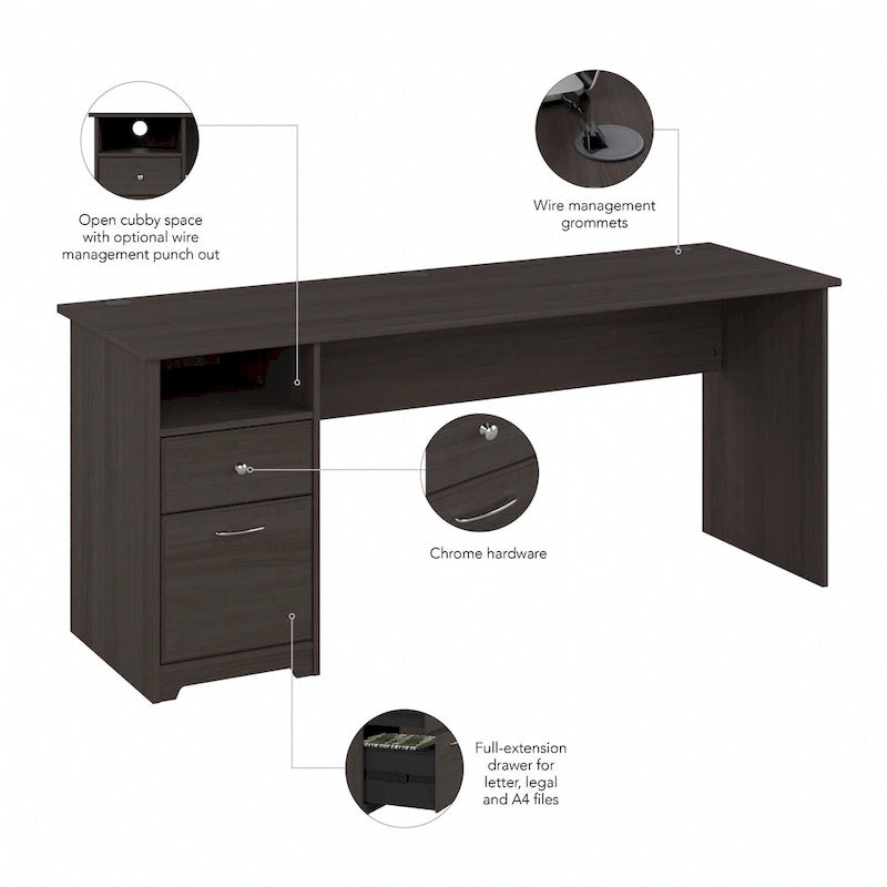 Bureau d'ordinateur Cabot 72W avec tiroirs de Bush Furniture