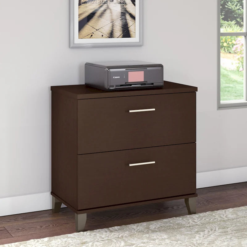 Classeur latéral Bush Furniture Somerset à 2 tiroirs avec rangement