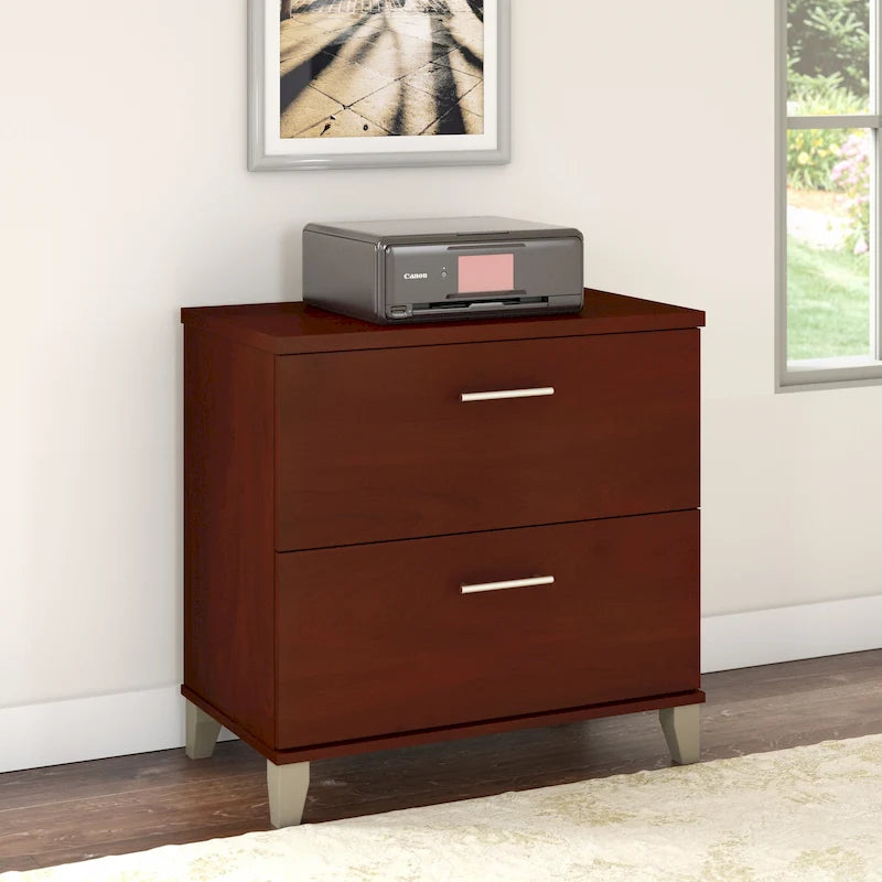 Classeur latéral Bush Furniture Somerset à 2 tiroirs avec rangement