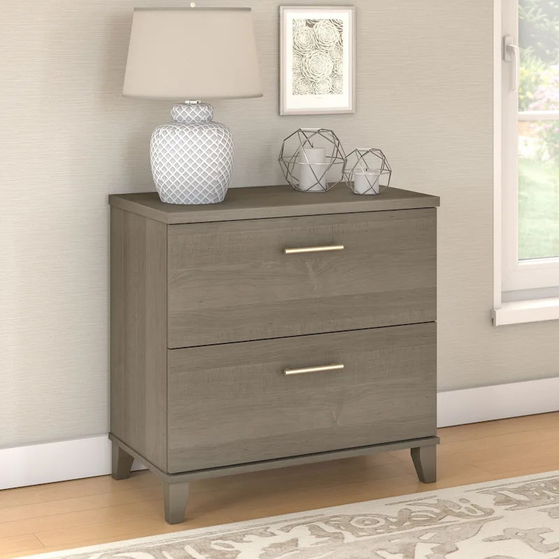 Classeur latéral Bush Furniture Somerset à 2 tiroirs avec rangement