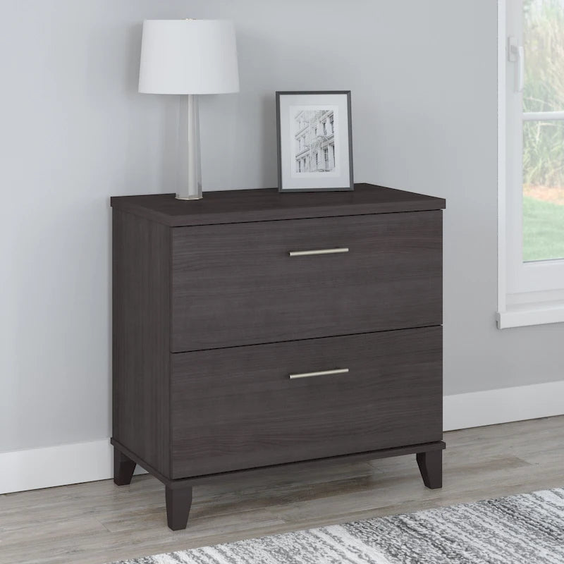 Classeur latéral Bush Furniture Somerset à 2 tiroirs avec rangement