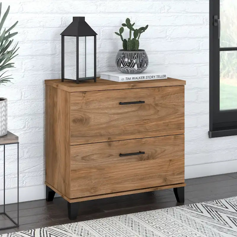 Classeur latéral Bush Furniture Somerset à 2 tiroirs avec rangement