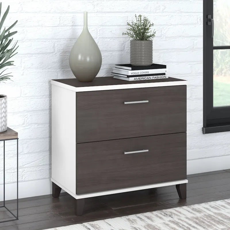Classeur latéral Bush Furniture Somerset à 2 tiroirs avec rangement