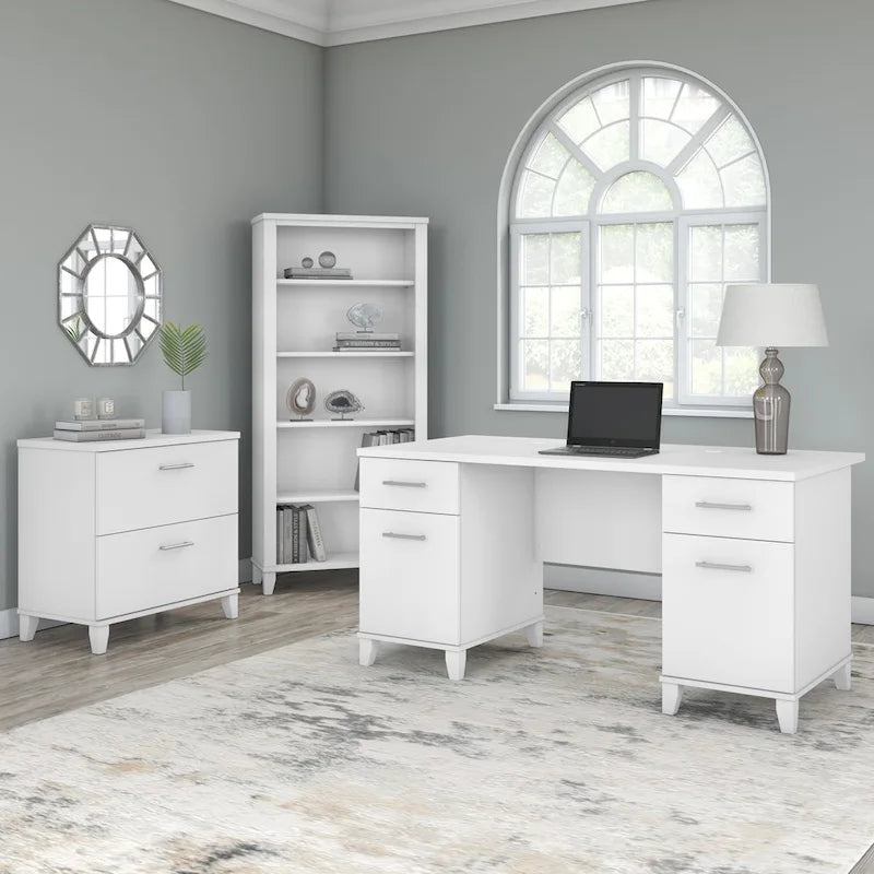 Classeur latéral Bush Furniture Somerset à 2 tiroirs avec rangement