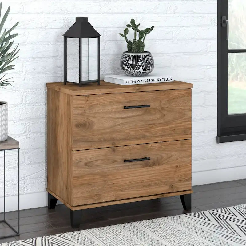 Classeur latéral Bush Furniture Somerset à 2 tiroirs avec rangement