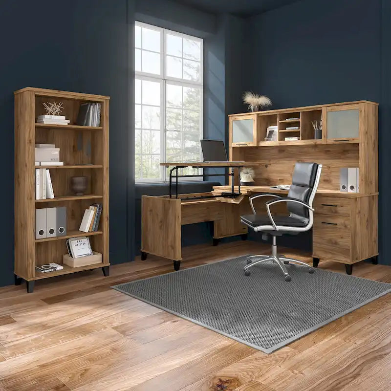 Classeur latéral Bush Furniture Somerset à 2 tiroirs avec rangement
