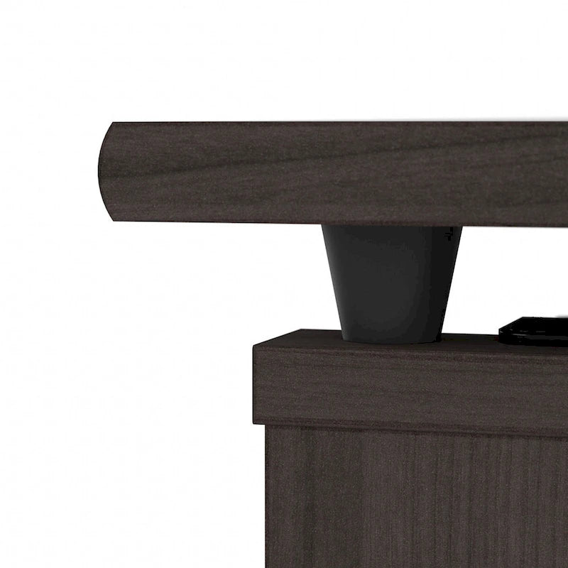 Bureau assis-debout en L 3 positions 60W avec huche, par Bush Furniture