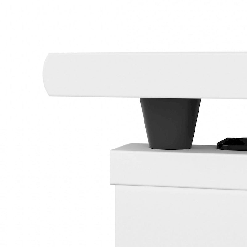 Bureau assis-debout en L 3 positions 60W avec huche, par Bush Furniture