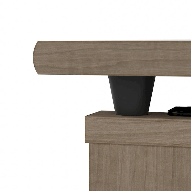 Bureau assis-debout en L 3 positions 60W avec huche, par Bush Furniture