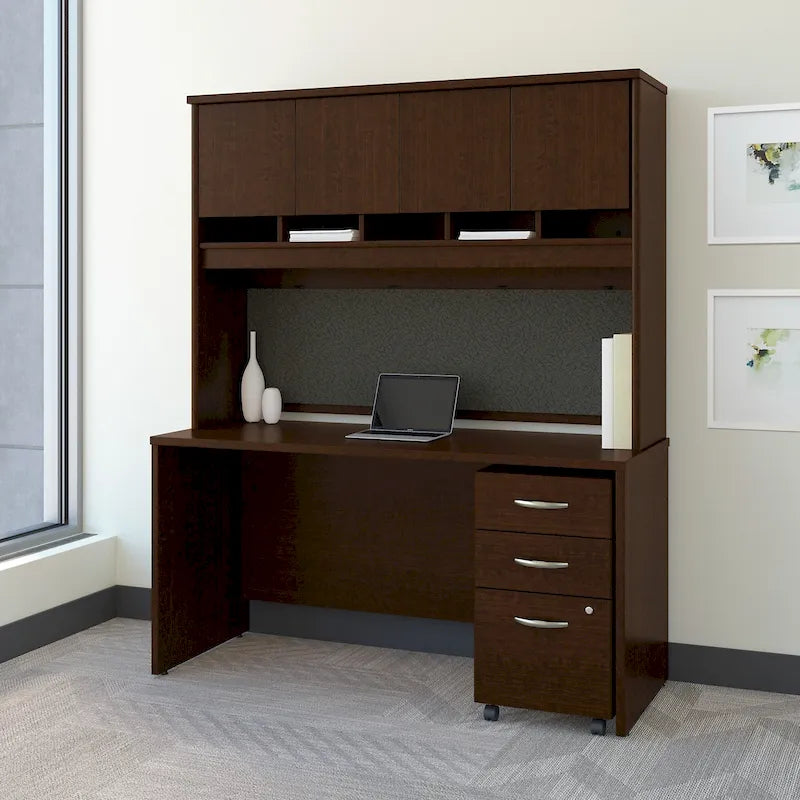 Bureau de 60 W de la série C avec huche et tiroirs de Bush Business Furniture