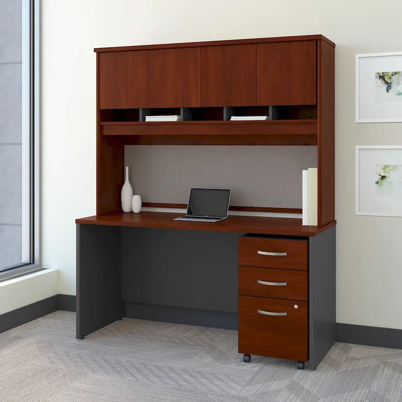 Bureau de 60 W de la série C avec huche et tiroirs de Bush Business Furniture