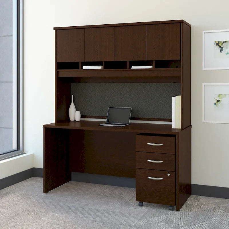 Bureau de 60 W de la série C avec huche et tiroirs de Bush Business Furniture